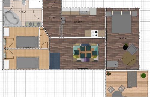 Jena Apartment | Apartment Humboldt 3 Schlafzimmer,Wifi, Netflix Parken, Terrasse, klimatisiert, nähe Zentrum