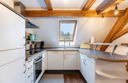Schwarzenbach Apartment | Apartment 'In the Attic' with Private Terrace, Shared Garden and Wi-Fi