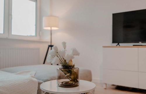 Vogelsang Apartment | Apartment mit Küche, Arbeitsplatz und XXL Sofa