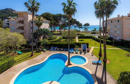 Canyamel Apartment | Apartment 'Oro del Mar IV 05' with Shared Pool, Shared Garden and Wi-Fi