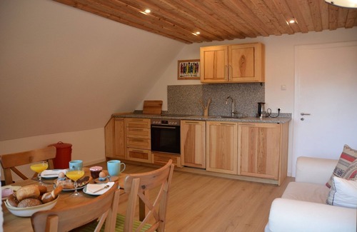 Bad Steben Apartment | Apartment with eat-in kitchen and balcony
