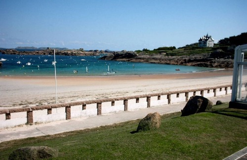 Tregastel Apartment | Apartment with spectacular sea views, terrace with direct beach access