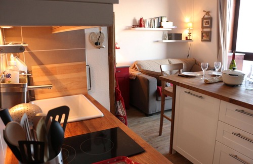 Le Corbier Apartment | App. 4 pers. Charming. View slopes. Ski-to-door departure. Holiday vouchers OK