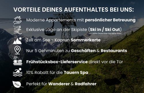Kaprun Apartment | Appartements Bergfried - Ski In Ski Out, inklusive Sommerkarte, zentral mit Ausblick über Kaprun