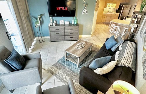 South Padre Island Condo | Aquarius 201 - Renovated 2 bed/1.5 Bath Beach Condo with bay view!