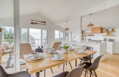 Tolovana Park House | Astonishing Views of Haystack Rock, Fully Furnished Deck, Sleek Modern Style!