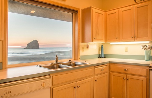 Kiwanda Shores House | At Last #112 - Oceanfront home, direct beach access, wall of windows.