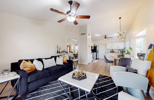 Arrowhead Ranch House | Attractive home with private pool, covered patio, firepit, AC, & private W/D