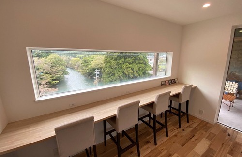 Nagahama House | Ayu House ShigaNagahama BBQ space with a panoramic view of the Takatoki River/Nagahama City Shiga
