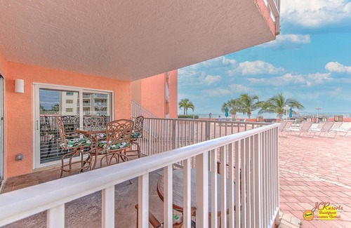 Indian Shores Condo | Beach Cottage111 Baby Friendly 3 Bedroom 2 Bath Condo with Walk-Out to Pool.