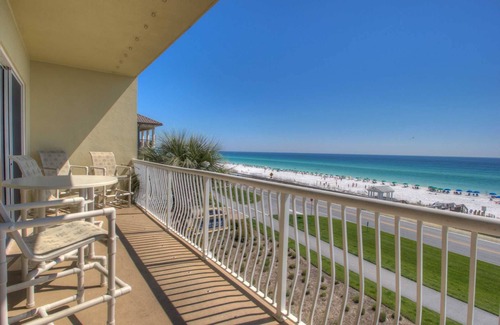 Miramar Beach Condo | Beach Retreat 303 Gulf Front Pet Friendly includes Beach Service in Season