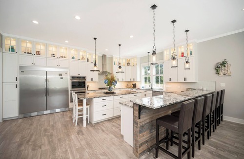 Mount Holly House | Beach & River Retreat. Spectacular house with private sand beach and hot tub!
