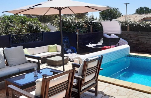 La Bouverie Villa | Beach villa between sea and hill, private pool, air conditioning, 4 bedrooms, quiet area
