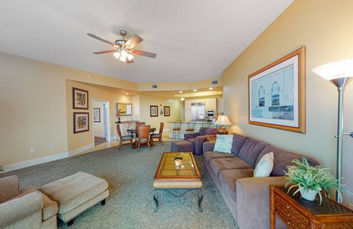 Orange Beach East Condo | Beachfront 13th-floor condo with balcony, hot tubs, pools, & tennis courts
