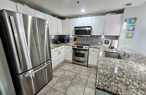 Panama City Beach Condo | BEACHFRONT 4th Floor RENOVATED 2 BR/2 BA Condo Sleeps 8! Full size bed vs bunks!