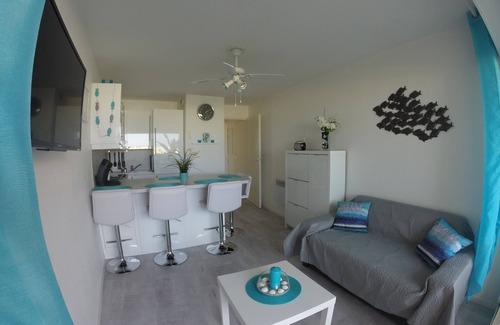 Frontignan Apartment | Beachfront apartment with pool, parking in residence standing