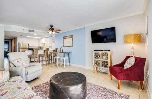 Gulf Shores Condo | Beachfront condo with outdoor pool, balcony, incredible views, & AC