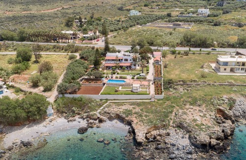 Filaki Villa | Beachfront Family Villa with Private pool, Playground, BBQ & Amazing Sea Views!