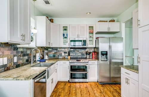 Galveston House | Beachfront home with unobstructed Gulf views from two balconies - dog-friendly