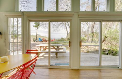 Muskegon House | Beachfront Lake Michigan Cottage Fire Pit and Deck