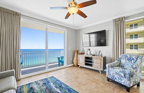West Panama City Beach Condo | Beachfront - Private Beach, Gulf Front Pools, Waterpark, Lazy River, Fam Fav