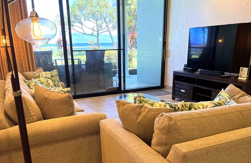 Historic Lahaina Front Street Condo | Beachfront remodeled ground floor Lahaina Shores
