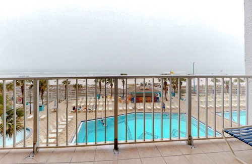 Panama City Beach Condo | Beachfront snowbird escape with Gulf view, washer/dryer & 3 pools & hot tubs