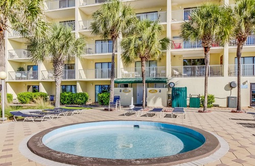 Panama City Beach Condo | Beachfront snowbird escape with Gulf view, washer/dryer & 3 pools & hot tubs