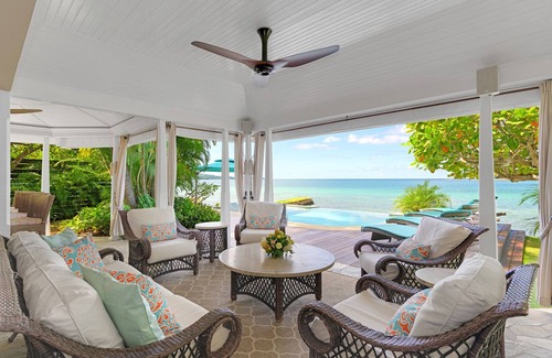 Montego Bay Villa | Beachfront Villa, Staff, Boat, Pool, Tennis, Gated