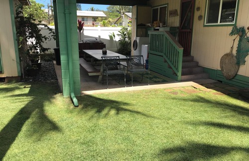 Laie House | Beachside Getaway-Large Kitchen-A/C-Covered Patio-Grill-Fenced Yard