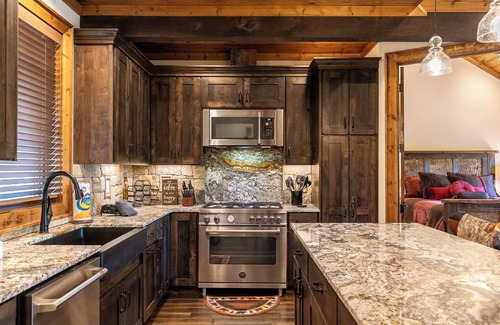 Banner Elk House | Bear Rock Lodge at Eagles Nest: Hot tub, firepit, views from Camp Eagles Nest home!