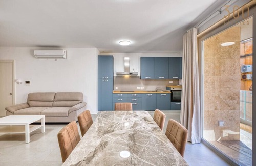 Mellieha Apartment | Beautiful 3BR Apt with Balcony & Roof Pool Access