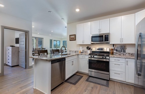 Lakeside Village Condo | Beautiful Corner Unit with Short Walk to Slopes