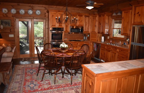 Valle Crucis Cabin | Beautiful Log Cabin with river access to The Watagua. Newly added Fire Pit