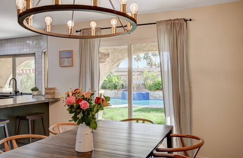 Paradise Villa | Beautiful + Modern Hacienda w/Resort Style Yard, Heated Pool, Views, Near Strip