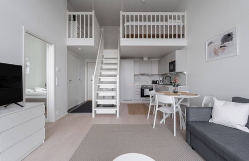 Tampere Apartment | Beautiful New 1BR Loft Apt in Amuri - "Oodi"