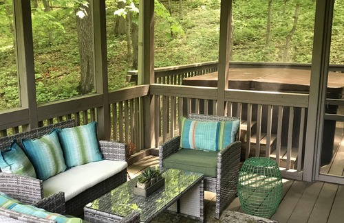 The Galena Territory House | Beautiful Private Eco-Friendly 3 Level Home Nestled in Woods Hot Tub Galena
