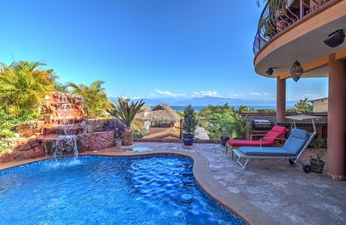 La Cruz de Huanacaxtle Apartment | Beautiful View Garden Apartment. Views of Banderas Bay,Garden,Pool and Waterfall