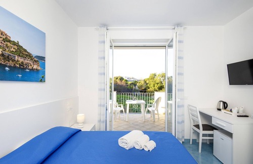 Ischia Porto Bed & Breakfast | Bed and Breakfast 'Camera Vista Giardino Con Balcone' with Shared Terrace and Air Conditioning