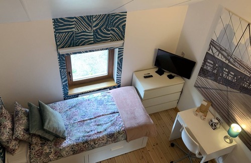 Verviers House | Bedroom and Small Private Bathroom