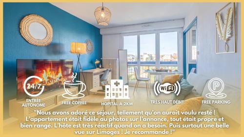 Limoges Apartment | Bleu Paon - Welc'Home