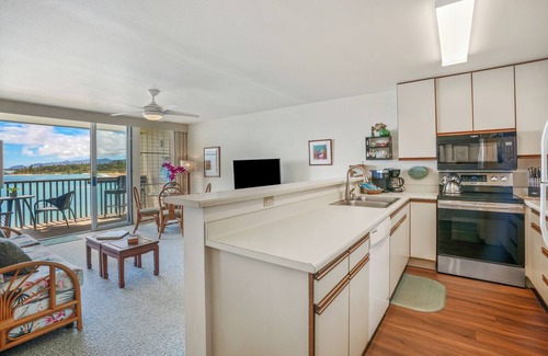 Kapaa Condo | "Bliss on the Bay: Serene 2nd Floor Views Perfect for Whale Watching and Ocean Adventures!"