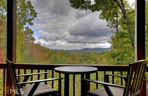 Mineral Bluff Cabin | BLUE RIDGE CABIN with VIEWS, fireplace, hot tub, pool table, and foosball.