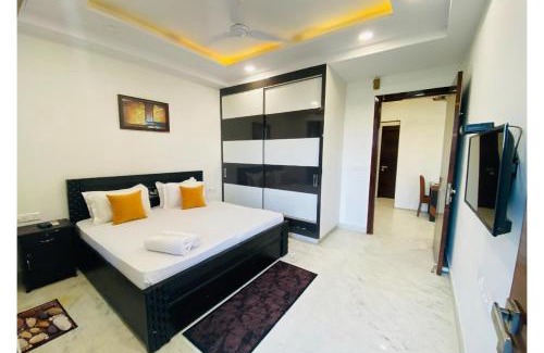 New Delhi Apartment | BluO 1BHK City Centre - Balcony, Lift, Terrace