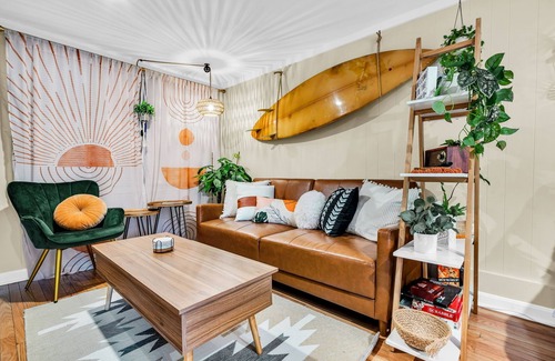 Old Orchard Beach Condo | Boho Surf Studio: Steps from the Beach at Old Orchard Beach!