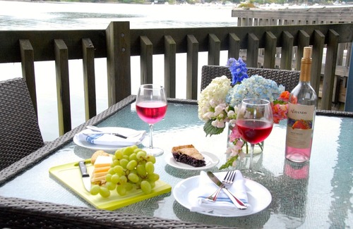 Southwest Harbor Condo | Book your perfect fall getaway at the Cannery's Marina-side condo Stern unit!