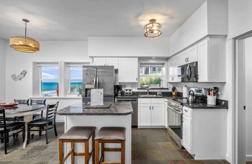 Lincoln Beach House | Boundless Ocean Views From Home and Hot Tub, Pet Friendly, Private Deck, Fireplace, Steps to Beach