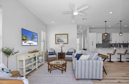 Fort Myers Beach House | Brand new custom home STEPS from the beach and times square - Unbelievable bay views, stunning pool and spa and large entertaining space!