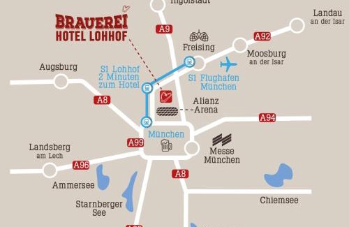 Munchen District Hotel | Brauerei Gasthaus Lohhof im Münchner Norden, direkt an der S1, nähe vom Flughafen, Zentrum, A92, Allianz Arena, Ruderregatta und Schießanlage G- Hochbrück entfernt, Internationale Küche