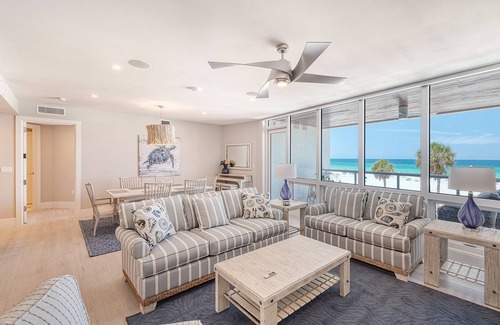 Siesta Key Condo | BREEZY BEACHFRONT CHARM WITH DIRECT GULF VIEWS! Residence 307